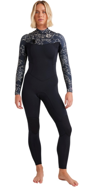 2026 Billabong Womens Salty Dayz Natural 4/3mm Chest Zip Wetsuit 24BW191506 - Black Pebble